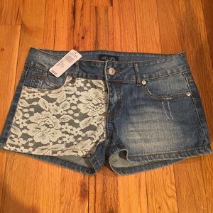 Delia's Denim Shorts with Lace